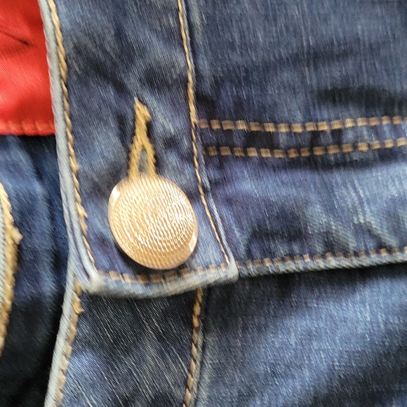 Jeans, cropped flare, rough edge V Christina size 6 button zipper fly - Picture 4 of 7